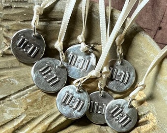 Silver Angel Number, 11:11 Pendant, Wax Seal Jewelry