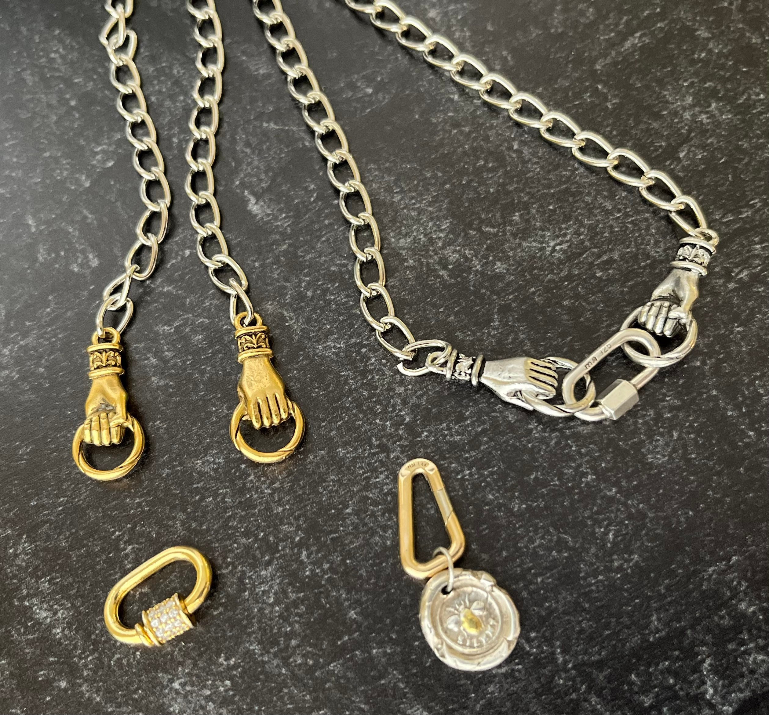 Hand on sale clasp necklace