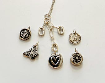 Sterling Silver Charm Holders, Three Ring Charm Holder