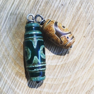 DZI Bead Agate Pendants, Agate Jewelry