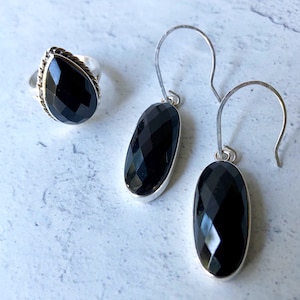 Vintage Black Onyx Ring, Faceted ONYX