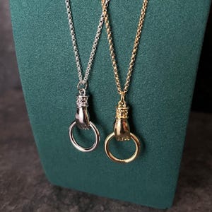 Hand Charm Holder, Gold/Silver Charm Holder, Personalized Necklace, Meaningful Jewelry