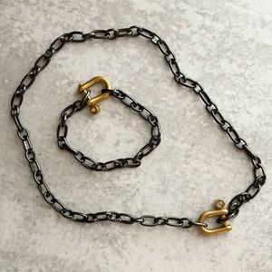 Shackle Bracelet, Black Gold Jewelry - Etsy