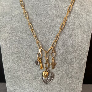 Charm Holder Necklace, Silver/gold Charm Necklace - Etsy