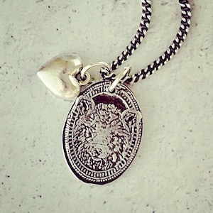 BEAR Silver Pendant, Mama Bear Charm, Wax Seal Jewelry