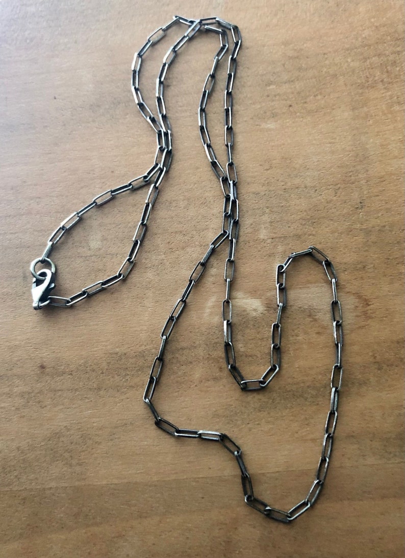 Sterling Silver Paperclip Link Necklace Paperclip Chain Etsy