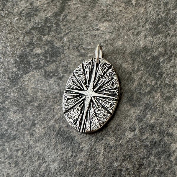Silver Star Pendant, Starry Night Jewelry,  Constellation, Wax Seal Jewelry