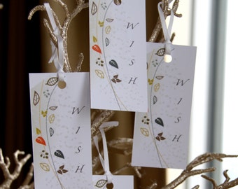 Fall Wedding Wish Tags, Wishing Tree Tags, Wedding Favor Tags - SET of 15 tags