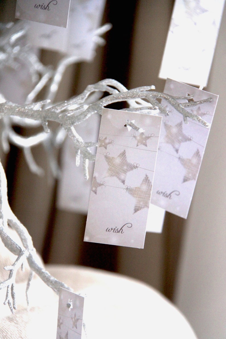 Silver Wedding Wish Tree with Wedding Favors Winter Wedding Wedding Guest Book image 6