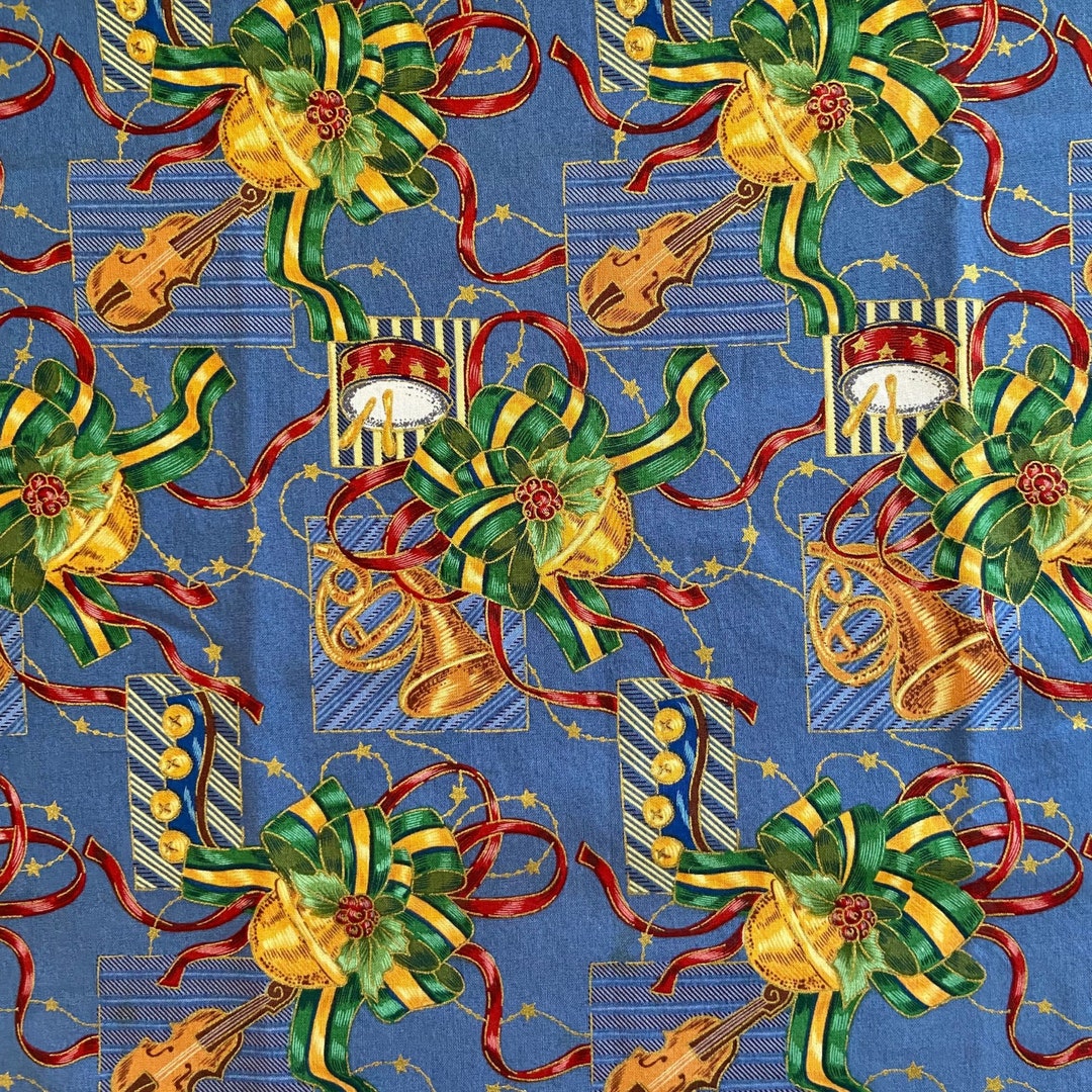 Christmas Music Fabric, Instruments Christmas Cotton Fabric, Joann