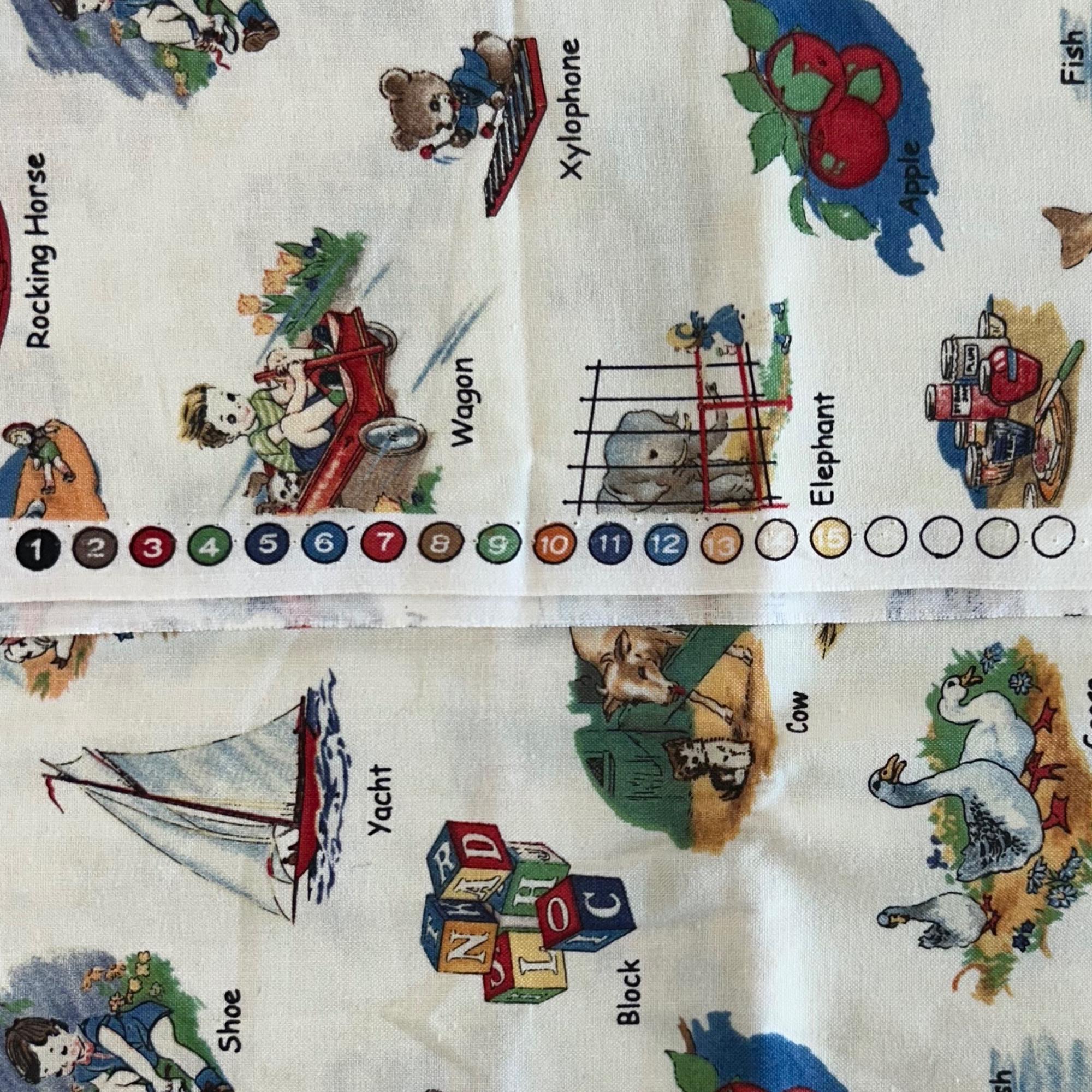 Moda Alphabet Letters Vintage Abcs Fabric, Children’s Alphabet Fabric, 100% Cotton Quilting ...