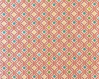 Retro Geometric Fabric, Mid-Century Modern, Richloom 2013 Mod Fabric, 100% Cotton Quilting Fabric by the Yard, Multicolor Abstract Geometric