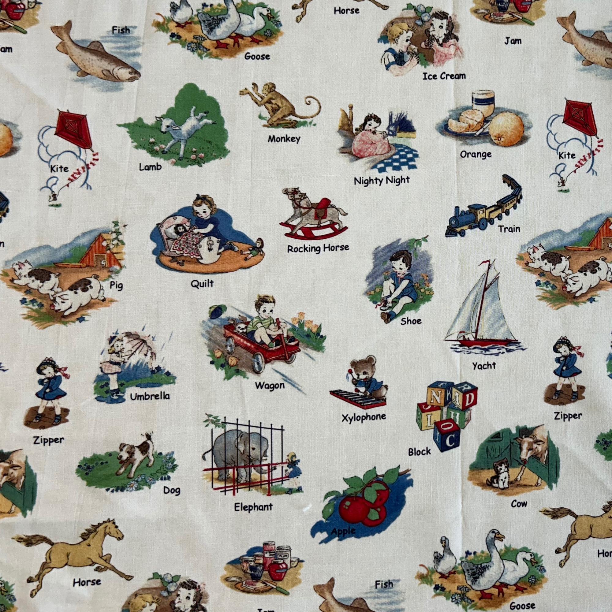 Moda Alphabet Letters Vintage Abcs Fabric, Children’s Alphabet Fabric, 100% Cotton Quilting ...