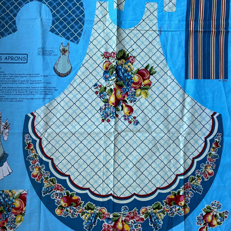 Retro Vintage Apron Pattern, Amy’s Aprons Fabric Panel, Daisy Kingdom ...