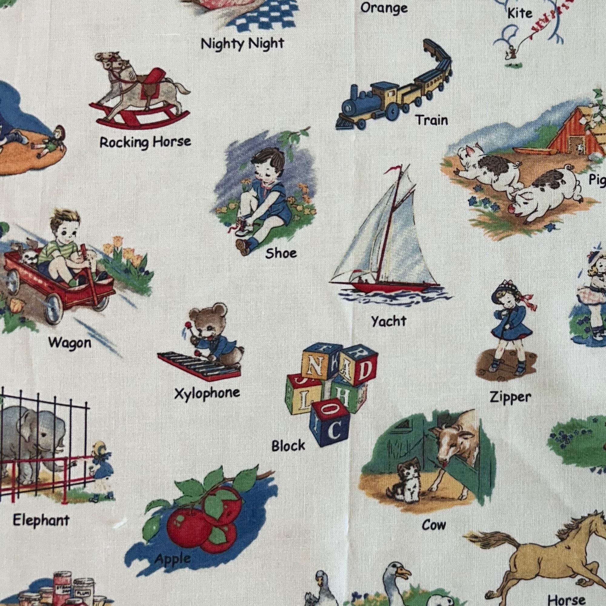 Moda Alphabet Letters Vintage Abcs Fabric, Children’s Alphabet Fabric, 100% Cotton Quilting ...