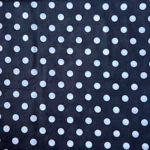 Dottie Polka Dot Fabric White Dots on Black, Fabric by the Half Yard, Polka Dot Cotton Quilting Fabric, Small Polka Dots (Not Raised), Moda