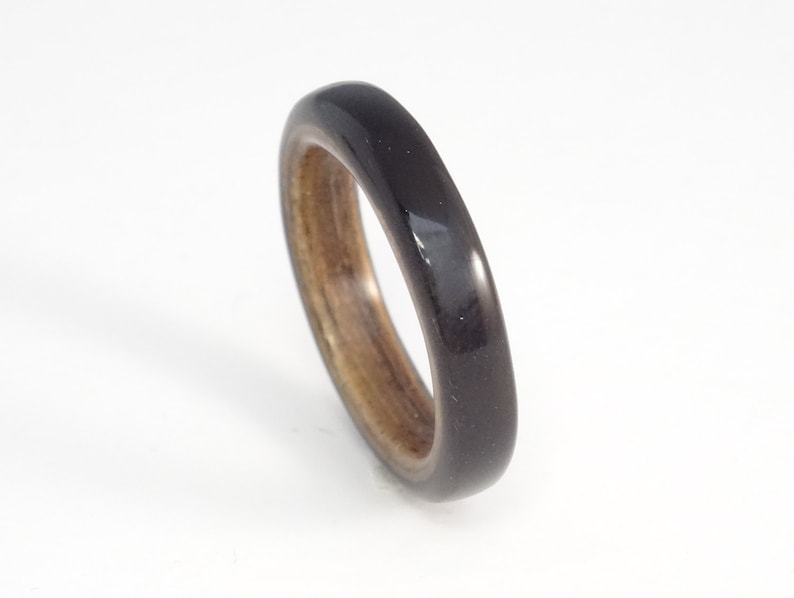 Bent Wood Ring, Wooden Ring, Wood Rings For Men, Wood Rings For Women, Wood Wedding Rings, Mens Wedding Bands, Black Tulip and Shedua image 5