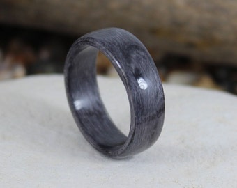 Bent Wood Ring Grey Birdseye Maple, Handmade Wooden Ring In Any UK or US Size