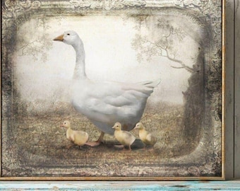 Stampa artistica vintage di Mamma Oca – Arredamento in stile country francese