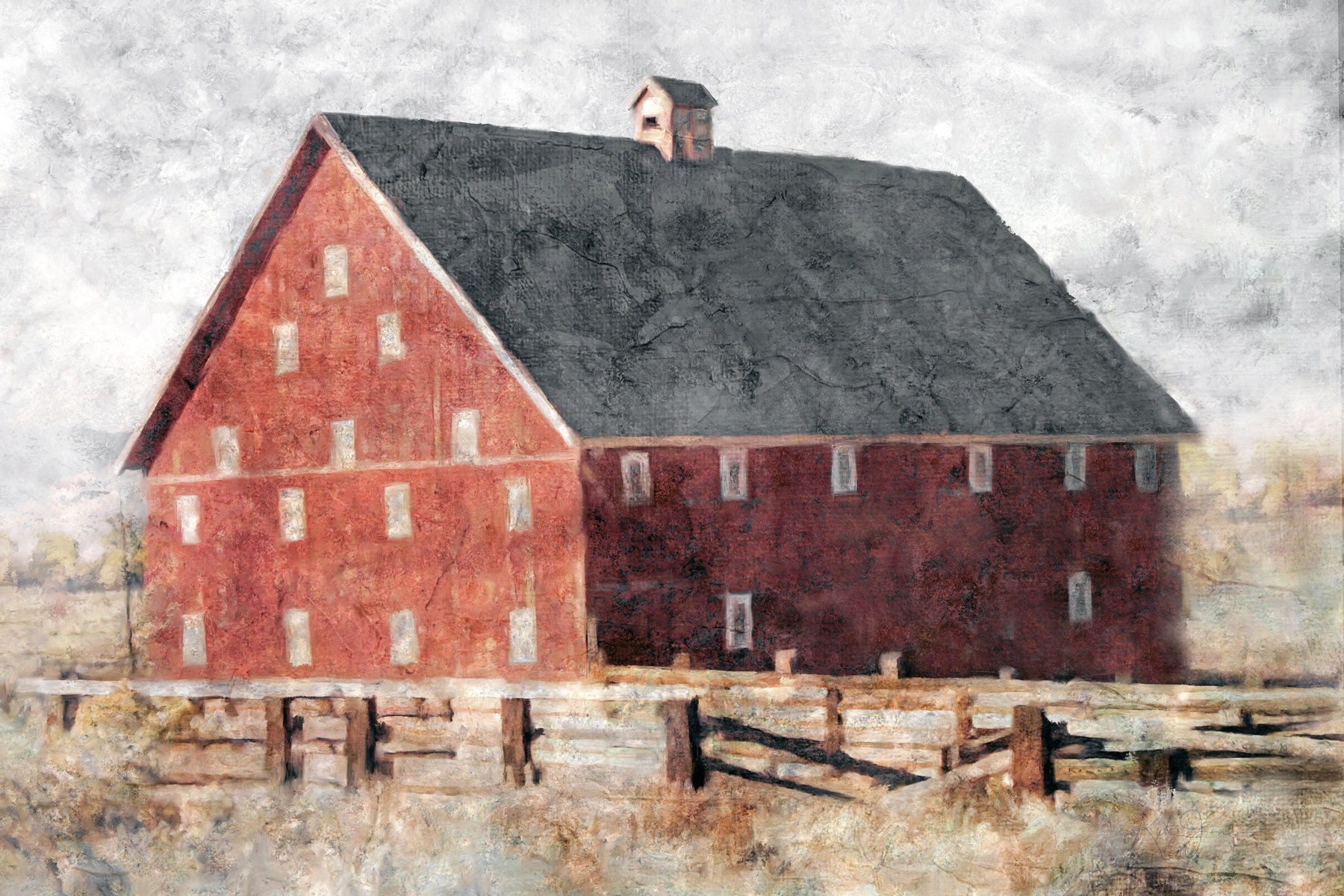 Barn Art Red Barn Print Farm Painting Red Barn Print Etsy