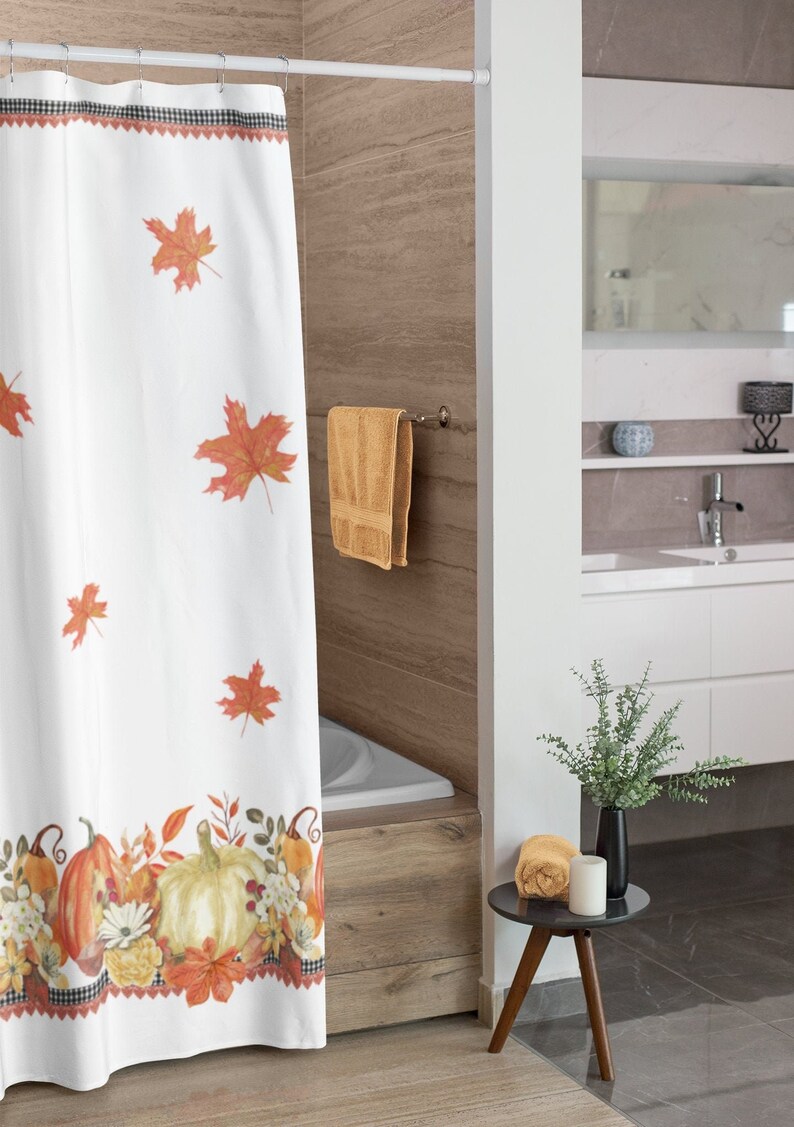 Autumn Pumpkin Floral Bathroom Set Fall Seasonal Decor Bath - Etsy