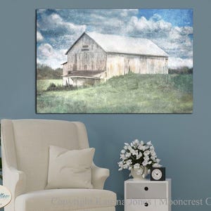White Barn Vista Art Print - Farmhouse Wall Art - Barn Art