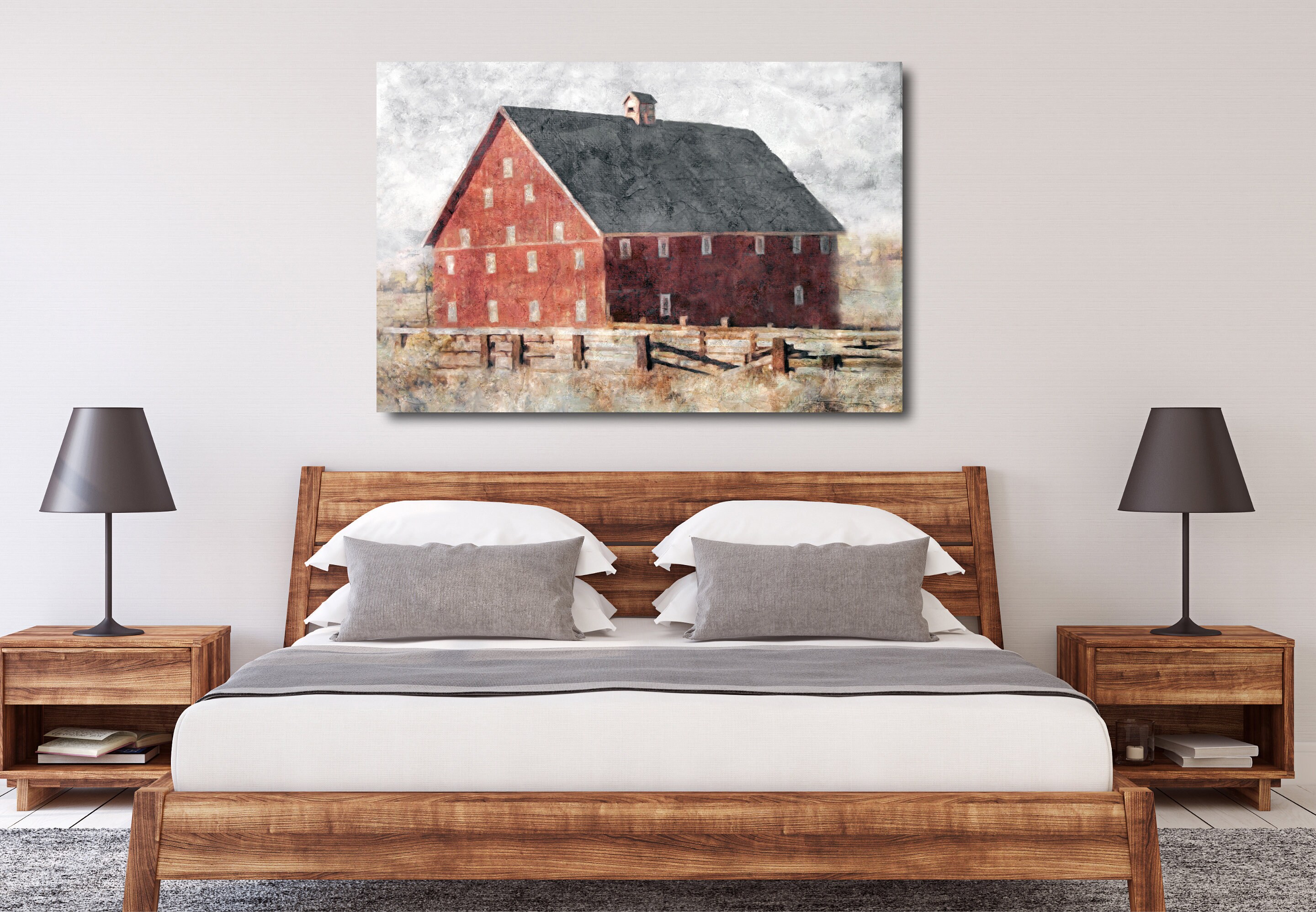 Barn Art Red Barn Print Farm Painting Red Barn Print Etsy