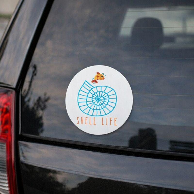 Shellshag Sticker Banf Shell Life Vinyl Sticker: Beachcomber Seashell Decal, 4