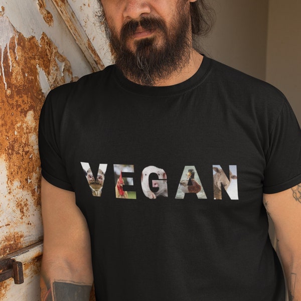 Vegan Organic Cotton Tshirt, Unisex Vegan Tshirt, Vegan T Shirt, Vegan Clothing, Animal Lover Top, Animal Activist Shirt, Animal T-Shirt