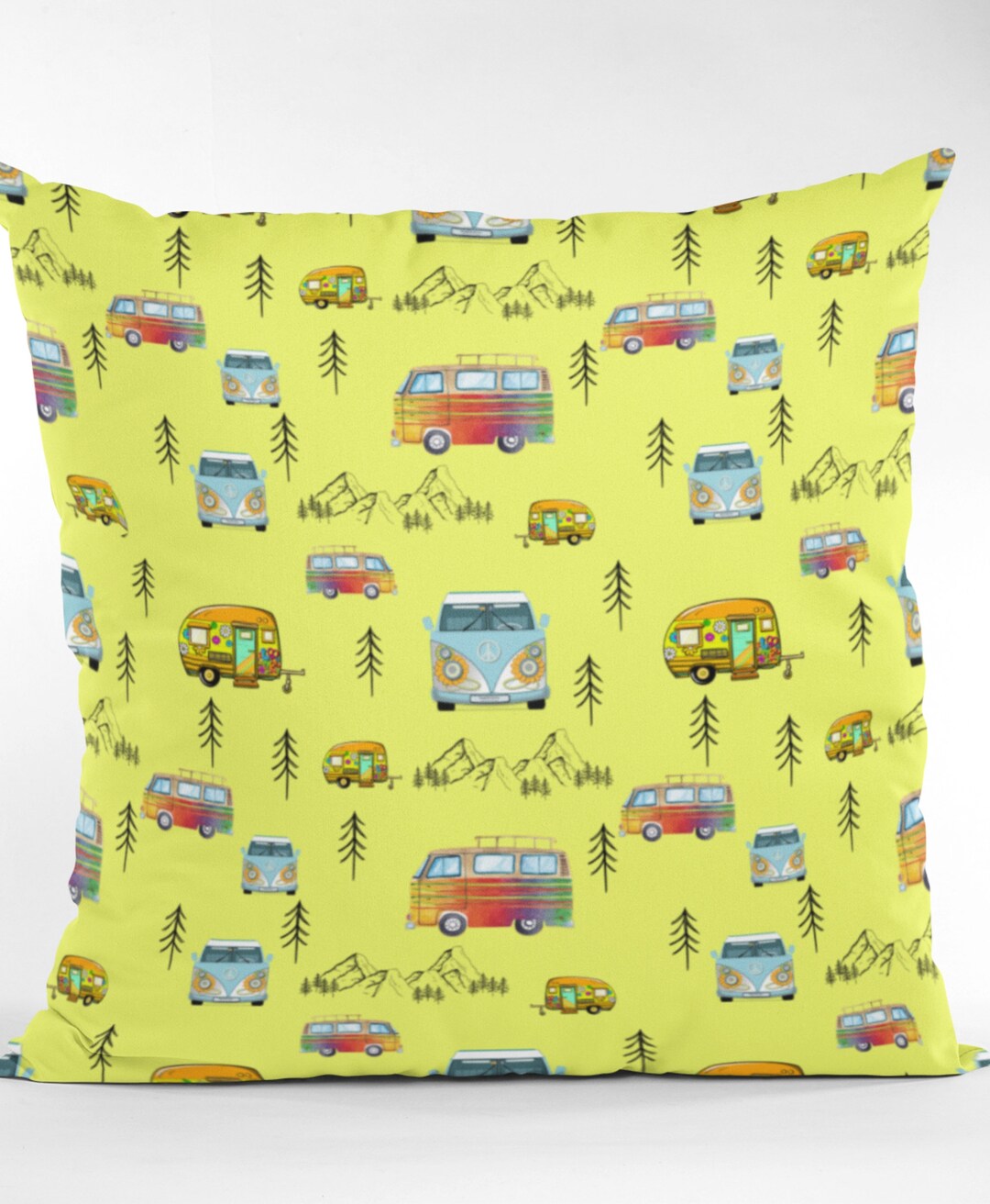 Camper Van Cushion, Campervan Cushion Cover, Caravan Throw Pillow