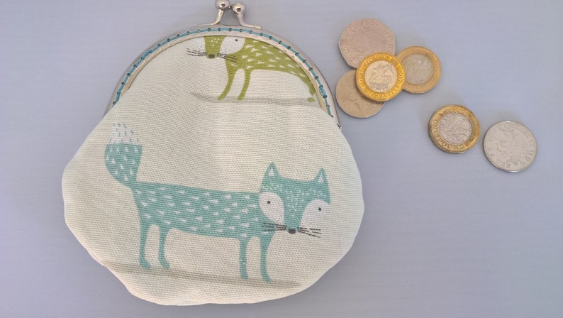 Money Pouch Birthday Gift Headphone Pouch Foxy Fabric Purse Fox Coin Purse Framed Purse Fox Small Money Purse