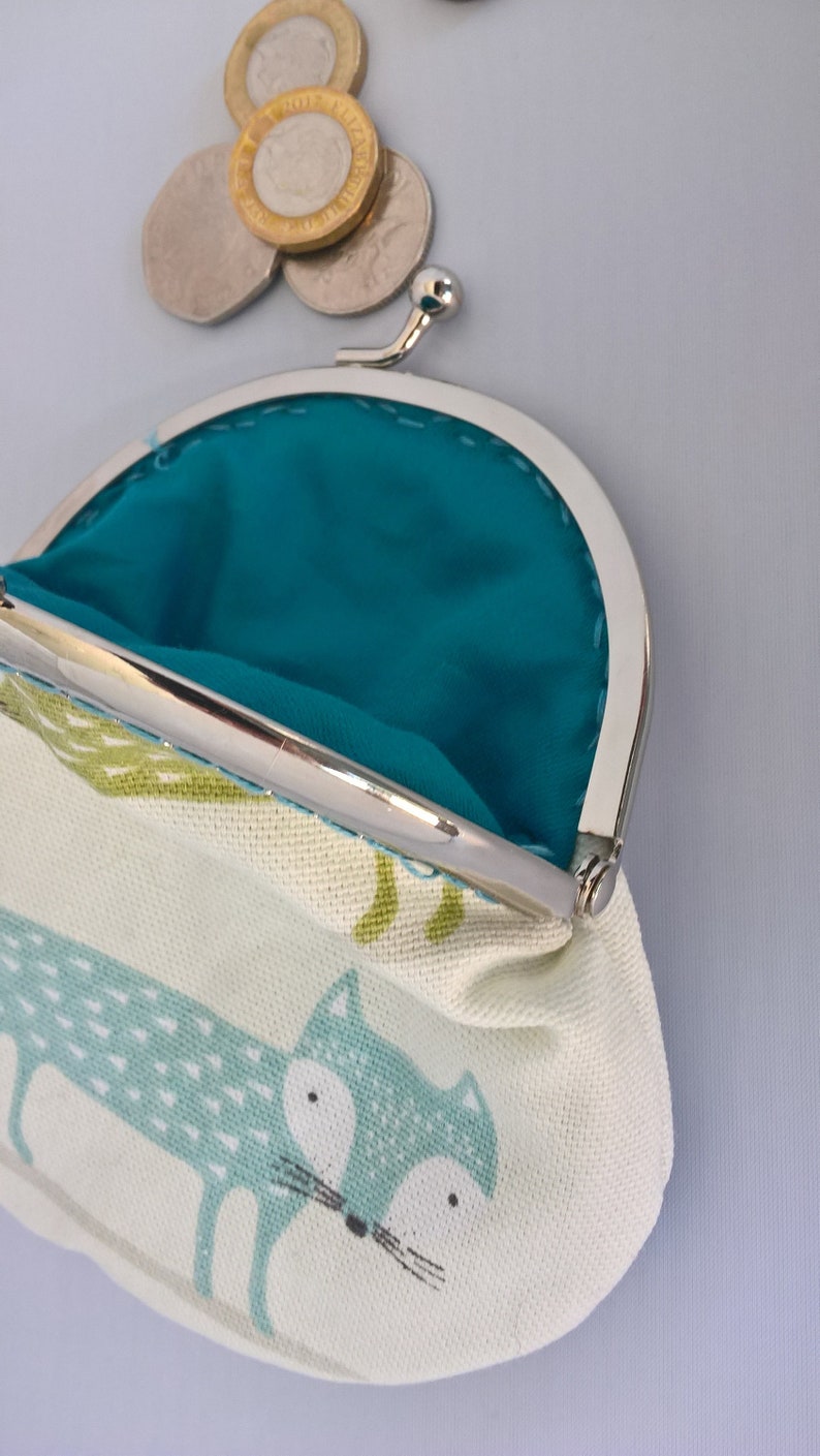 Money Pouch Birthday Gift Headphone Pouch Foxy Fabric Purse Fox Coin Purse Framed Purse Fox Small Money Purse