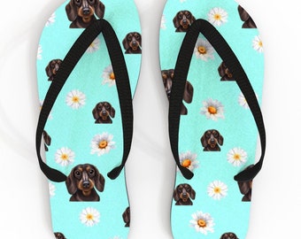 Dachshund Flip Flops, Dog Flip Flops, Dog Pool Shoes, Dachshund Sandals, Beach Flip Flop, Kids Flip Flops