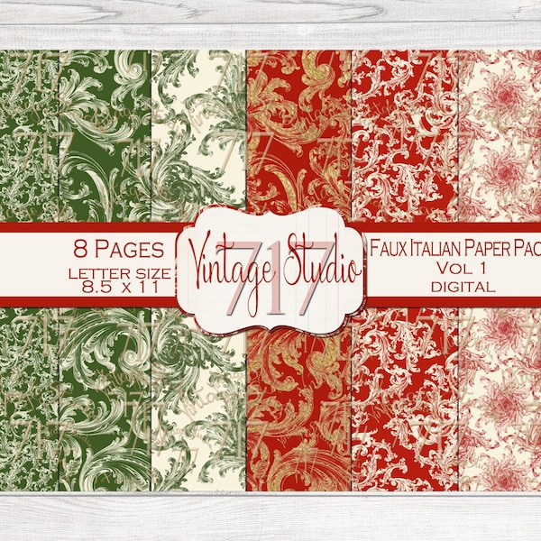 Faux Italian Vol I Red and Green Paper Pack DIGITAL,