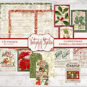 Christmas Embellishments Kit - DIGITAL - 14 pages