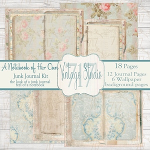 Notebook of Her Own Journal Page Junk Journal Kit