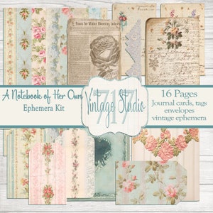 Ephemera Add-on Kit -Notebook of Her Own Journal Page Ephemera Digital