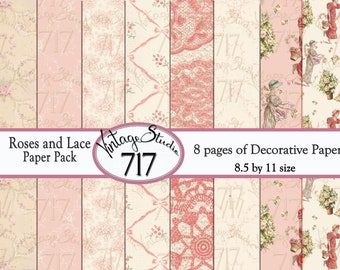 Rosen und Spitze Papier Pack
