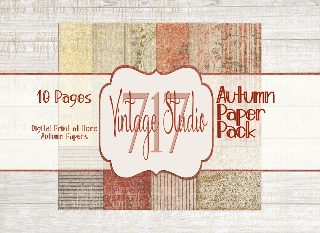 Autumn Paper Pack Digital in Orange, Yellow and Dark Red - Etsy