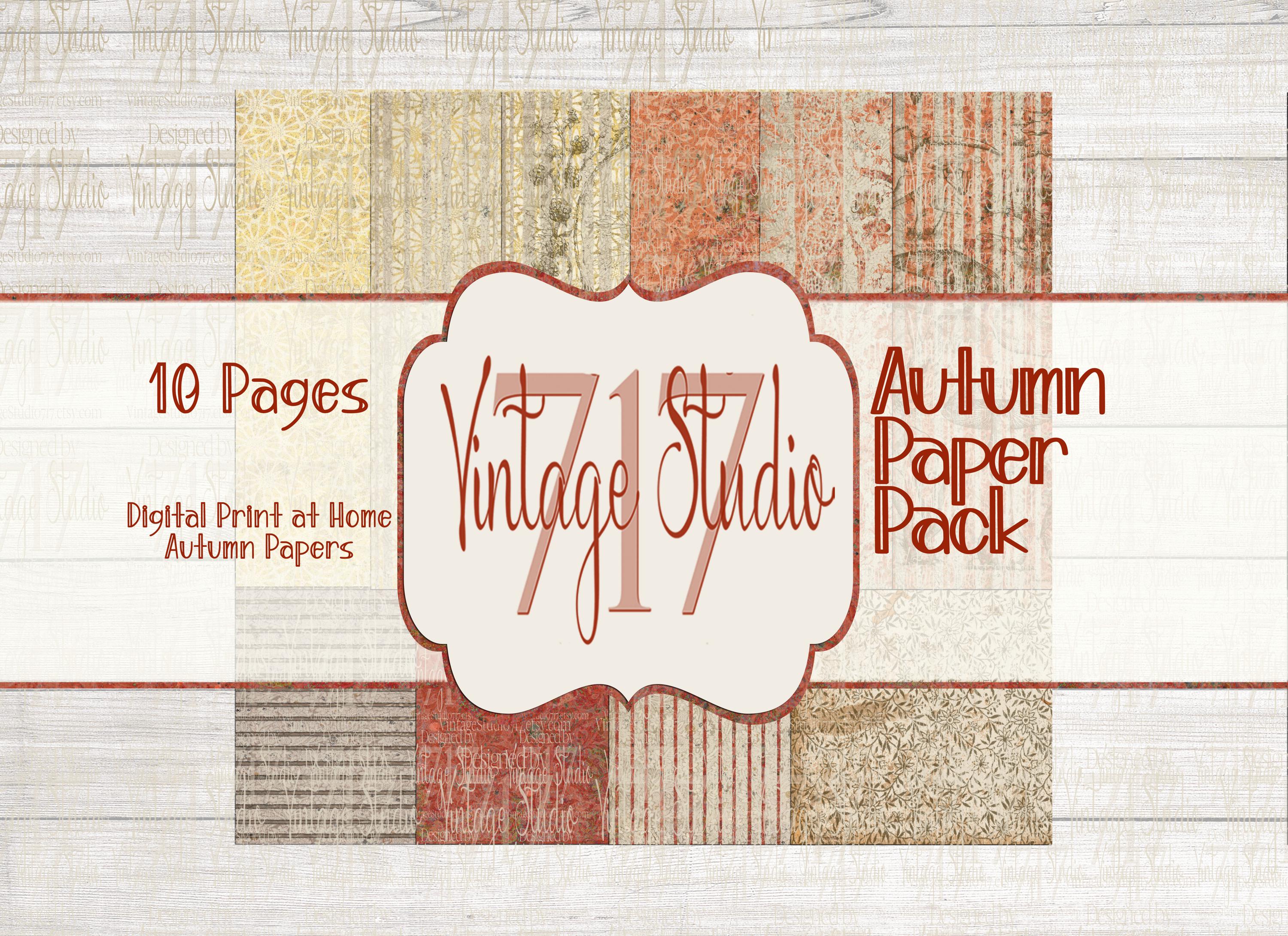 Autumn Paper Pack Digital in Orange, Yellow and Dark Red - Etsy
