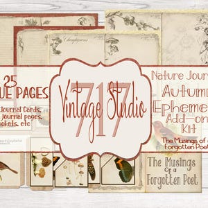 Autumn Ephemera Add-on Kit -Nature Journal Digital Kit - Edith Holden Inspired
