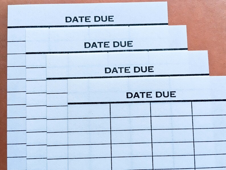 Vintage Library Card Due Date Slip no adhesive Vintage Etsy