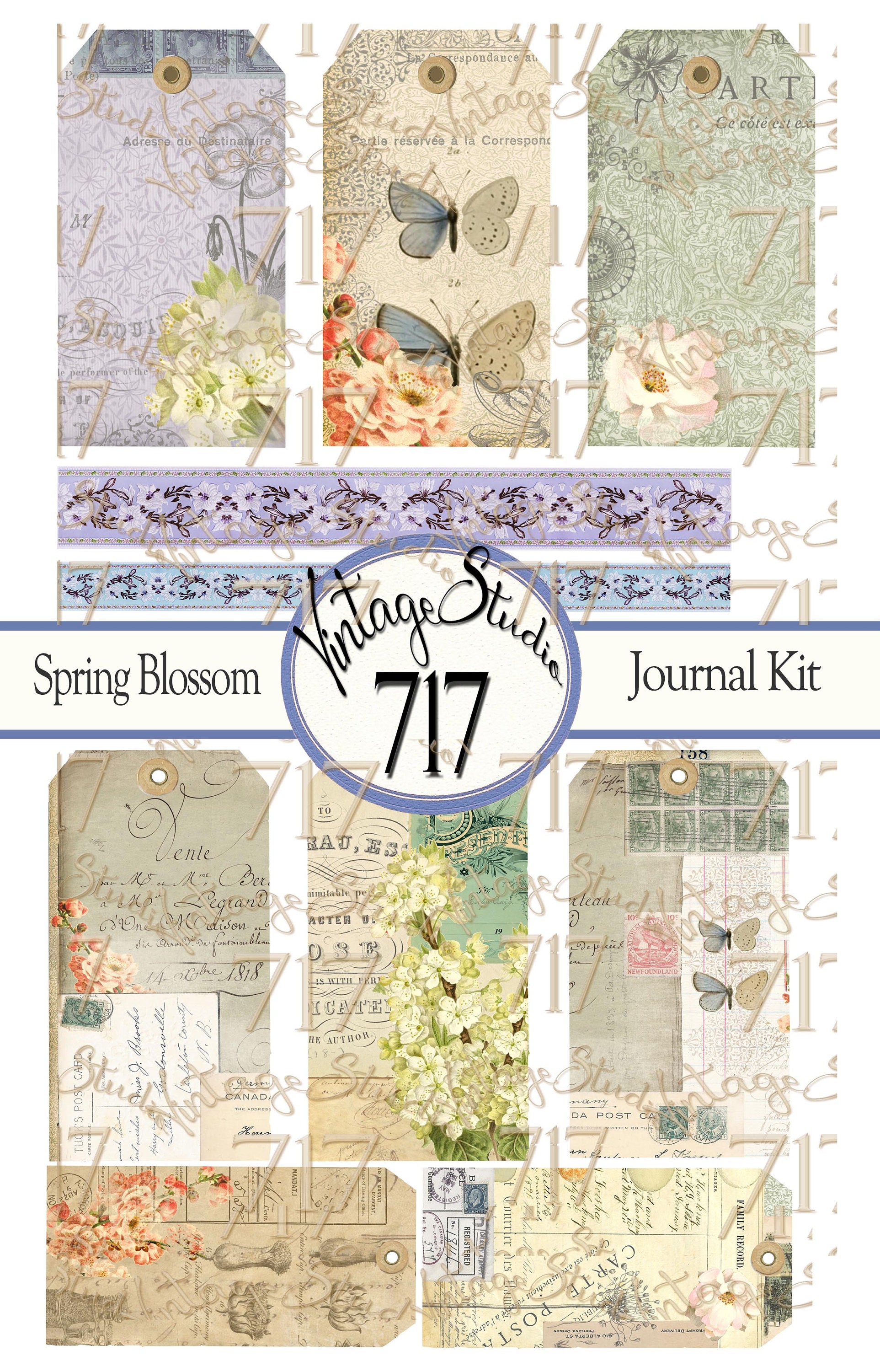 Spring Blossoms Junk Journal Kit - Digital Printable - Etsy