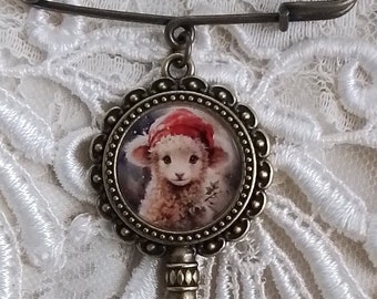 Victorian Lamb Brooch, Lamb Gift, Victorian Key Lamb Pin, Gift Ready, Gift for Lamb Lover, Precious Victorian Lamb, Holiday Gift, Timeless!