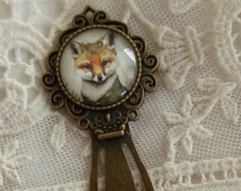 Victorian Lady Fox Bookmark, Anthropomorphic Art, Bibliophile Gift, Librarian Gift, Teacher Gift, Book Lover Gift, Timeless Cameo Fox Gift!