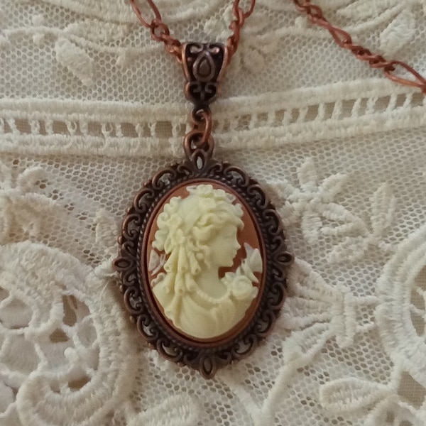 First Cameo, Victorian Edwardian Cameo Pendant, Timeless Jewelry Necklace, Birthday, Downton Abbey,Inspired Gift Giving Ready, Gift for Her