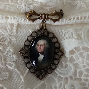 Broche de camafeo de George Washington: joyería histórica vintage, DAR, regalo maravilloso, joyería de bellas artes, ¡para tu estilo atemporal!