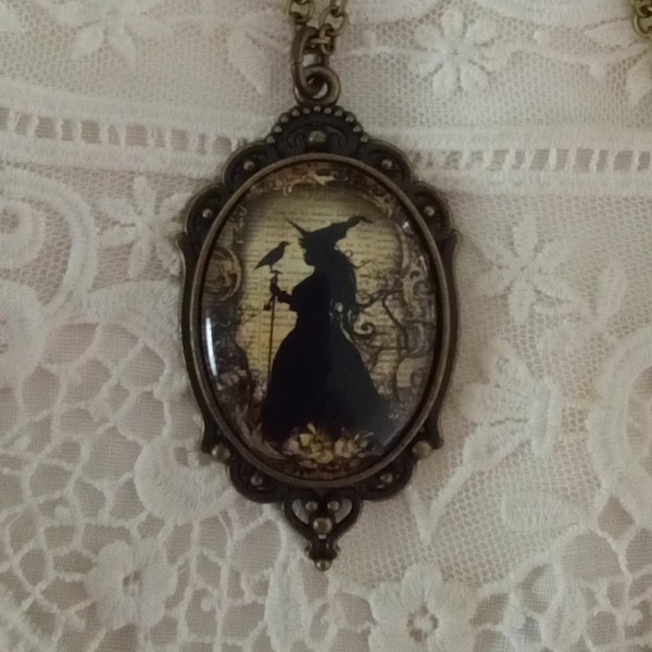 Victorian Witches Pendant, Witch Gift, Halloween or Anytime, Inspired Gift, Samhain, Full Moon, Practical Magick-lly, Gift Ready, Timeless!