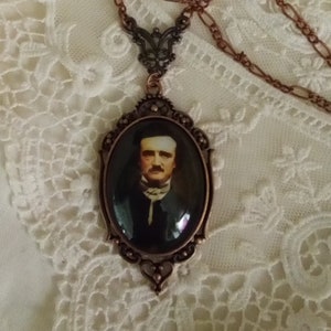 Edgar Allan Poe Pendant, Edgar Allen Poe Jewelry, Edgar Allan Poe Gift, Halloween Jewelry, Halloween Pendant, Halloween Gift, Timeless!