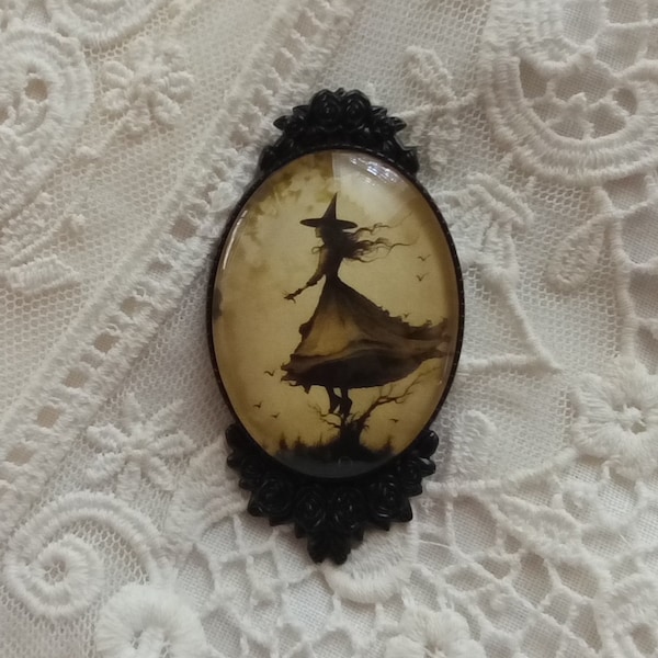 Victorian Witches Brooch, Witch Gift, Halloween or Anytime, Inspired Gift, Samhain, Full Moon, Practical Magick-ly, Gift Ready, Timeless!